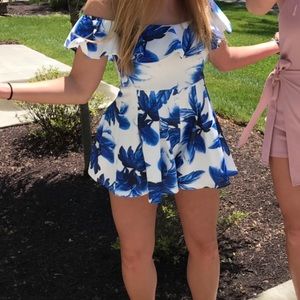 Off the shoulder floral romper